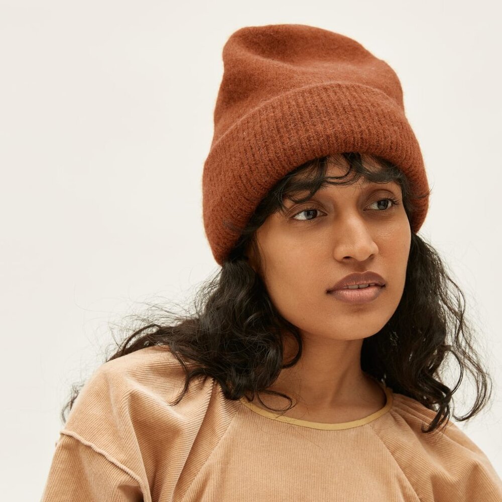 Everlane The Alpaca Beanie in Rosewood